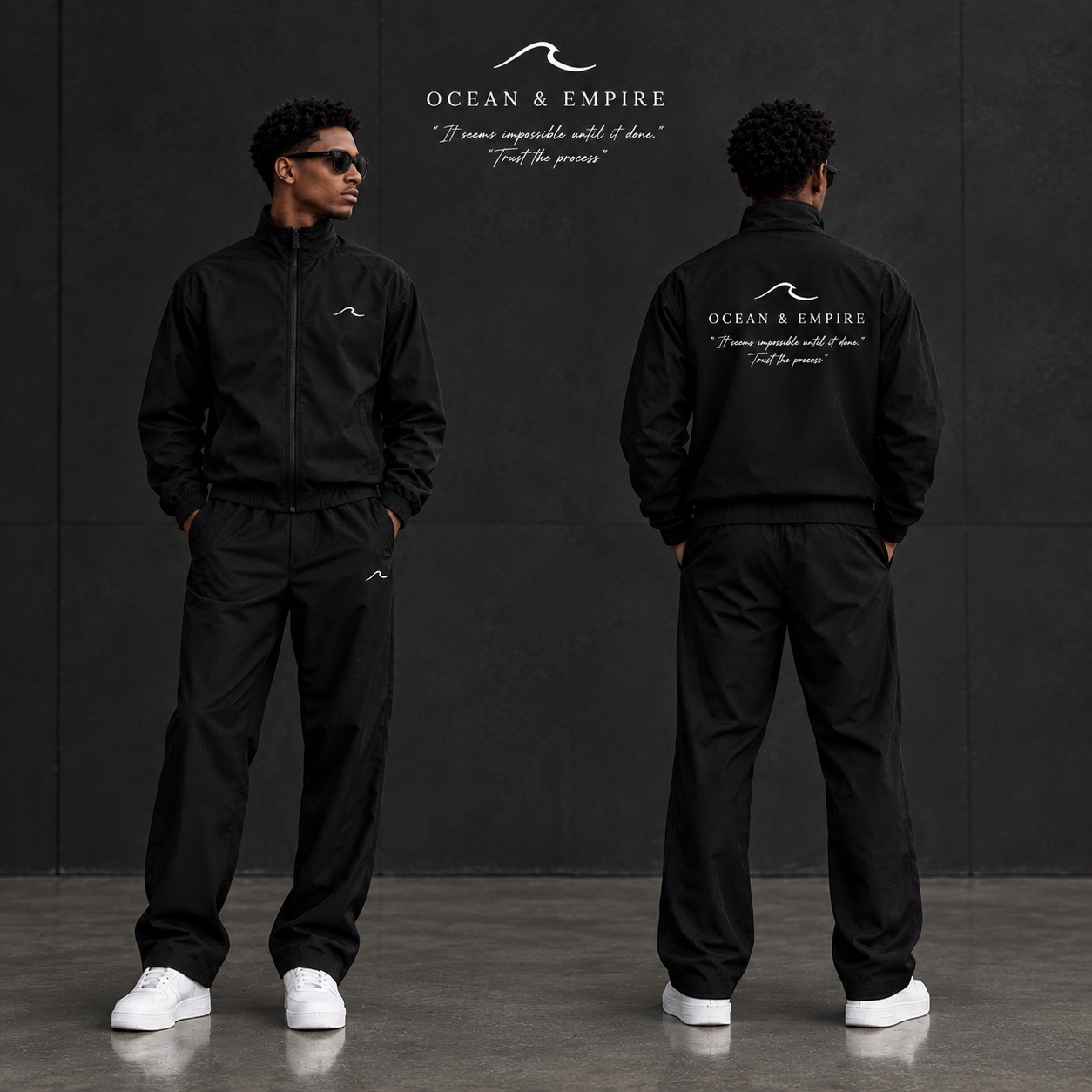 Ocean and Empire Black Tracksuit