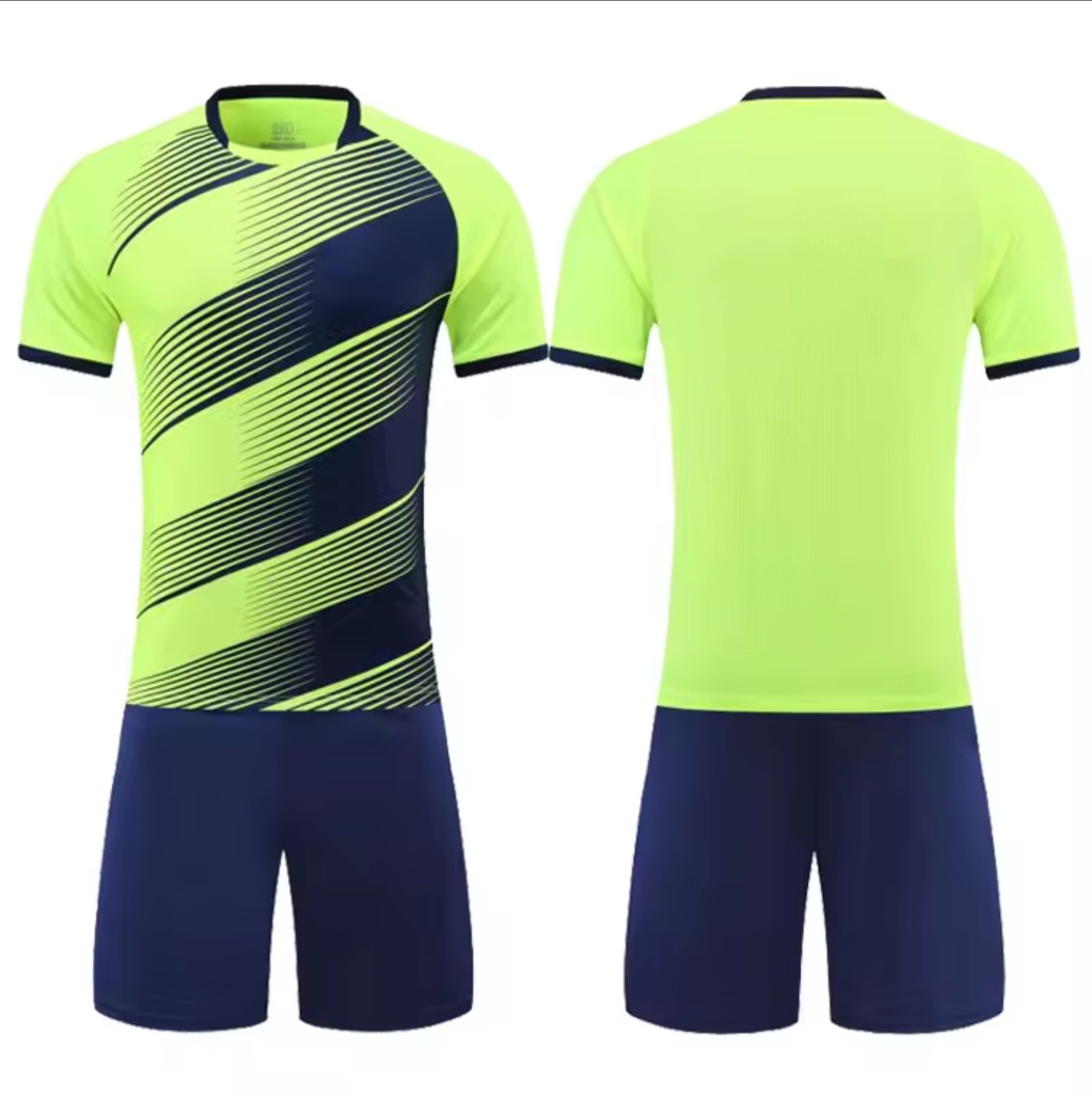 Lime green and blue sports uniform mockup