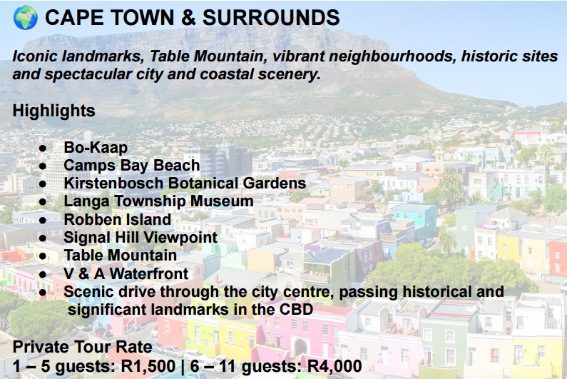 Cape Town City and Surrounds Private Tour