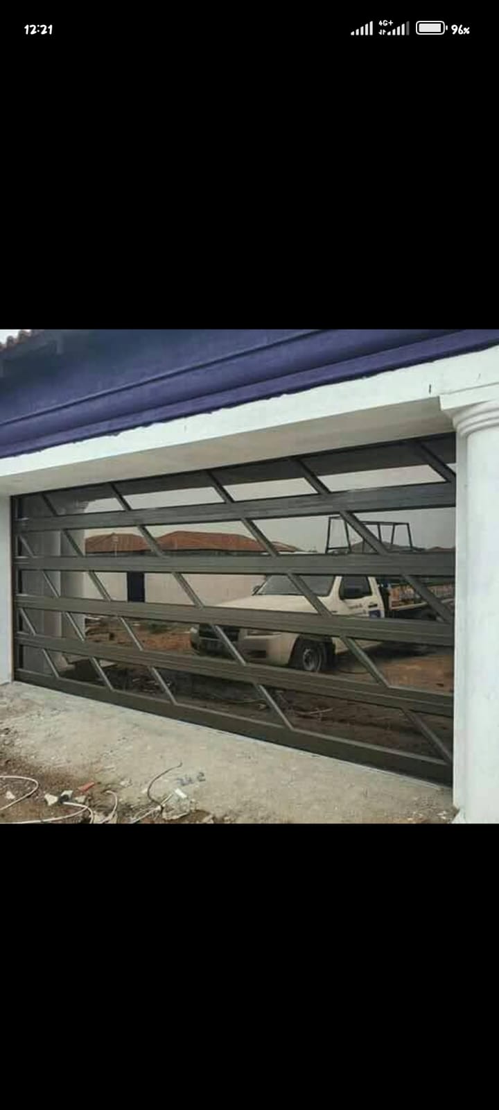 Modern framed garage door installation