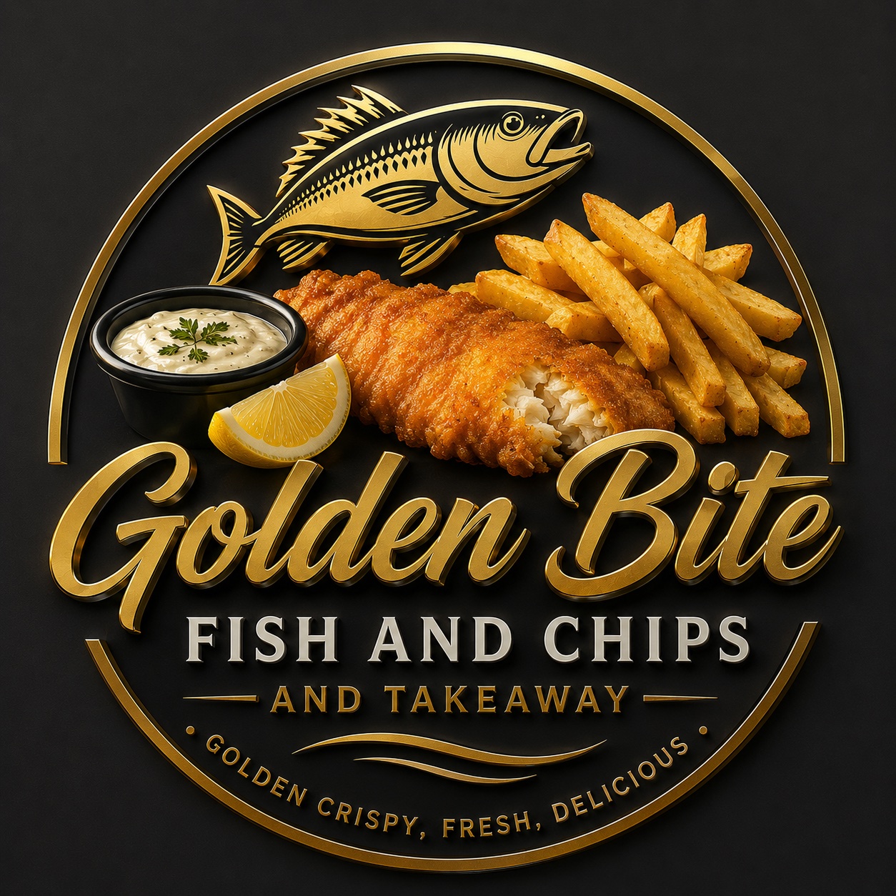 Golden Bite Fish & Chips Logo