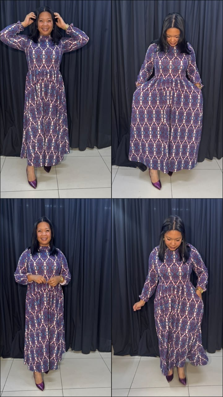 Elegant Patterned Maxi Dress